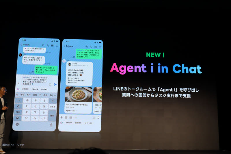 トークルーム上でAgent iを呼び出せる