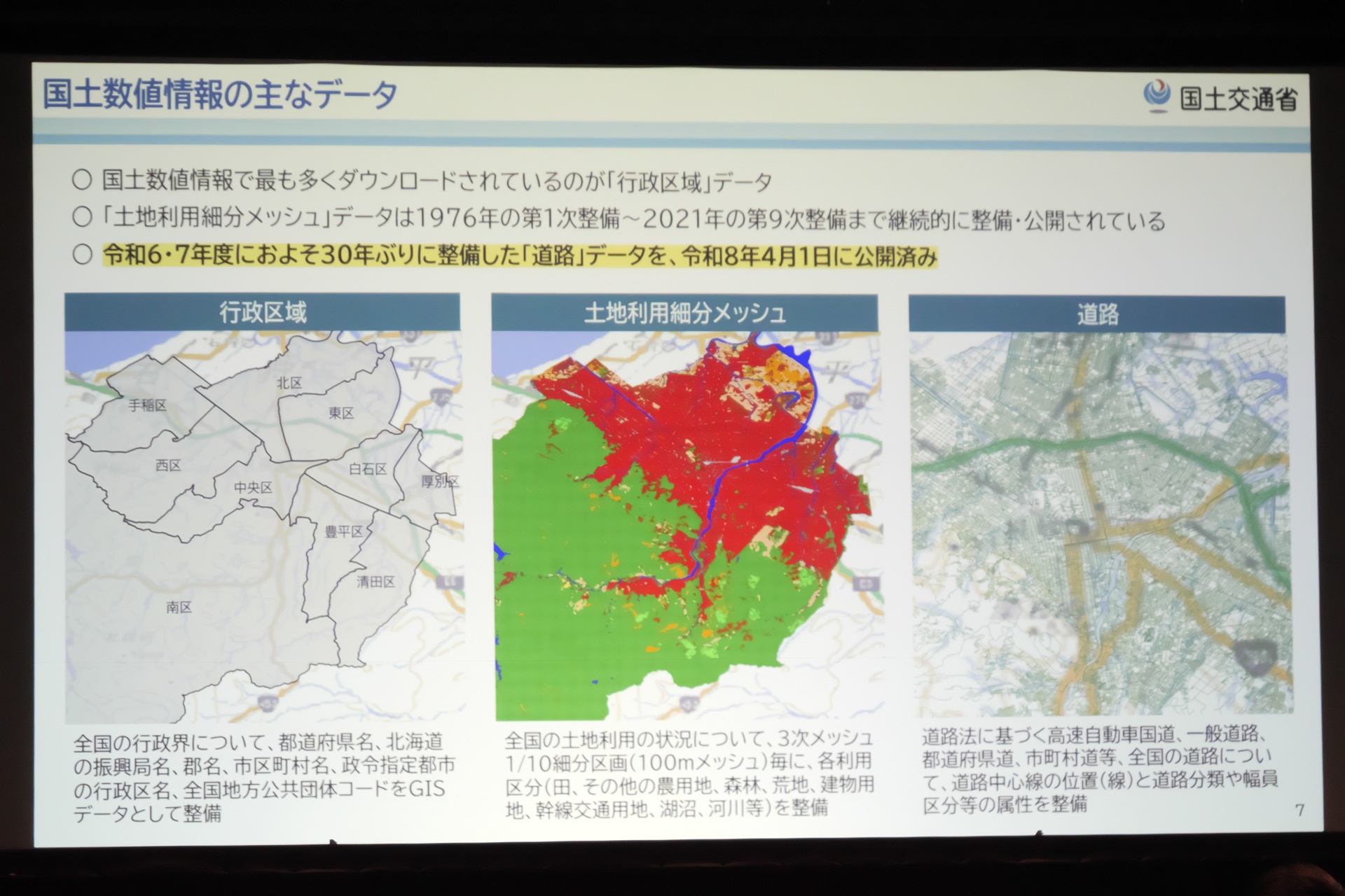 国土数値情報の主なデータ