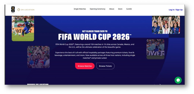 「FIFA公式ホスピタリティサイト」を模倣した偽サイトの画面です（画像：トレンドマイクロのレポートより）