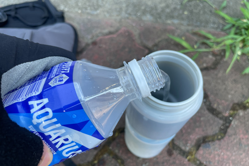 とけたアクエリアスはボトルに移して水分補給に使えるから無駄にならない
