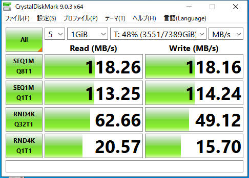 2.5Gbps化のために買ったDS218+。NAS本体の1Gbps LANポートの計測値
