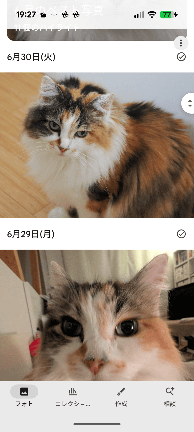 Android側のフォトアプリで確認してみたところ。無事に転送されている