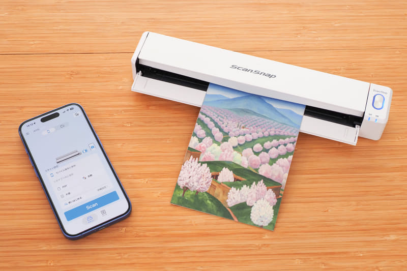 セットアップ後、ScanSnap iX110とスマホはWi-Fiで無線接続している状態になっている