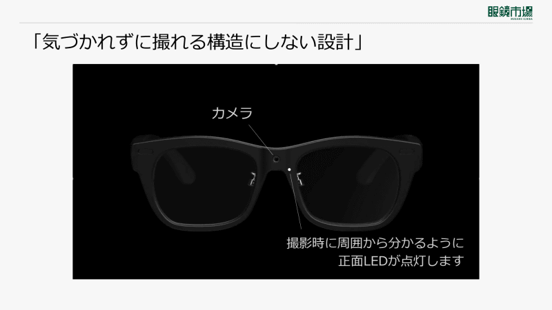 本体前面には撮影中を示すLEDを搭載