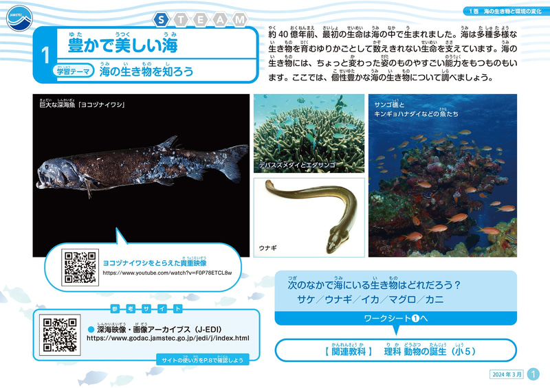 教材の例。教員のための「朱書編」なども用意されている