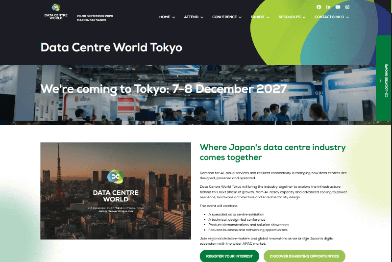 <a href="https://www.singaporetechnologyweek.com/data-centre-world/tokyo" class="strong bn" target="_blank">Data Centre World Tokyo</a>