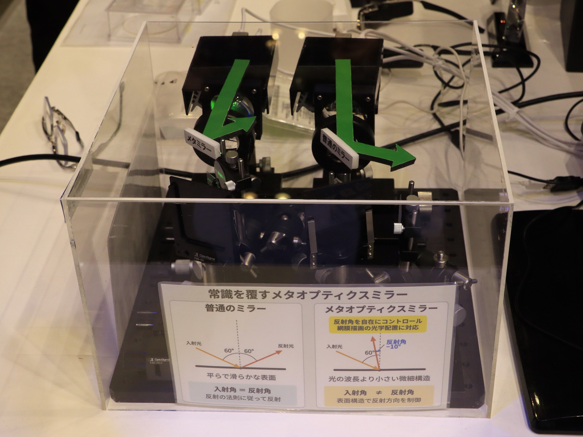 TDKのブースでは、「メタオプティクスミラーを用いた網膜直接描画（DRP）ディスプレイ」を体験しようと、多くの来場者がデモ機の順番を待っていた（<a href="https://www.ceatec.com/nj/exhibitor_detail_ja?id=26" class="strong bn" target="_blank">ホール5 ブース番号5H261</a>）
