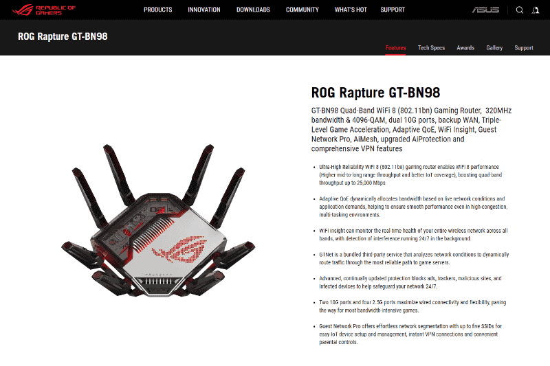 <a href="https://rog.asus.com/networking/rog-rapture-gt-bn98/" class="strong bn" target="_blank">ROG Rapture GT-BN98（ASUS）</a>より