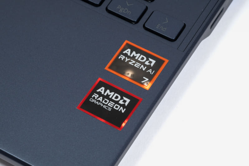 AMDの高性能プロセッサー「Ryzen AI 300」シリーズを搭載。試用機はRyzen AI 7 350を搭載しており、十分に優れた処理能力を備えている