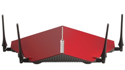 無線LANルーター 赤黒 8本アンテナ D-Link、8本アンテナで合計5300Mbpsの通信に対応する無線LAN