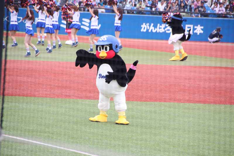 試合中のつば九郎