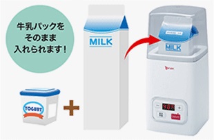 1Lの牛乳パックをそのままセット可能