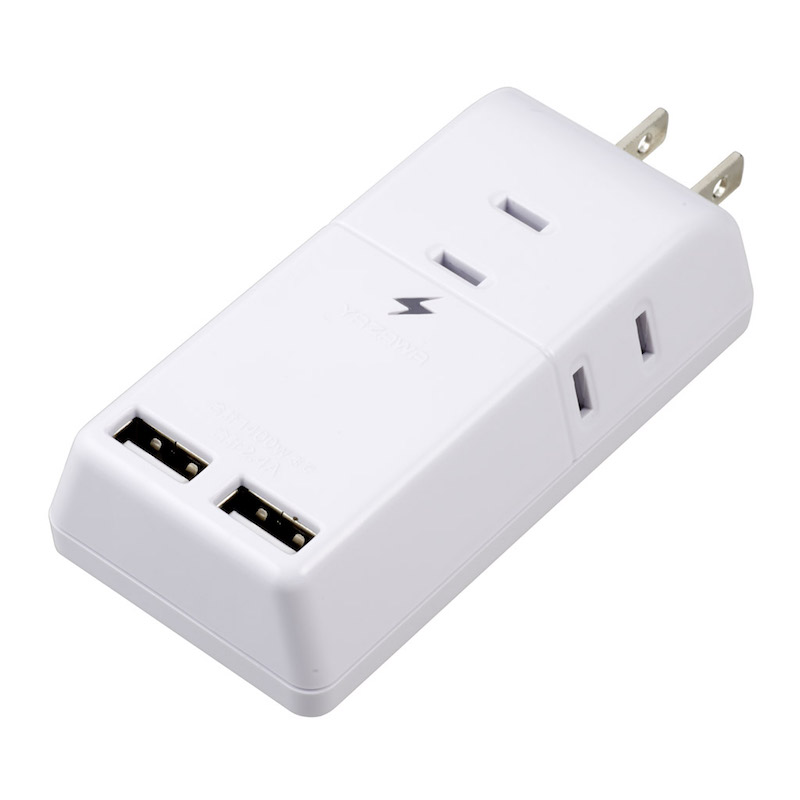 差込口の多い「雷ガード付トリプルタップ3AC+2USB2.4A」