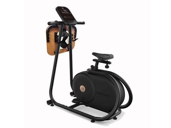 アップライトバイクのデスクはスライド収納式