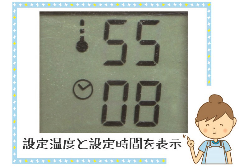 温度と時間を一度に表示する