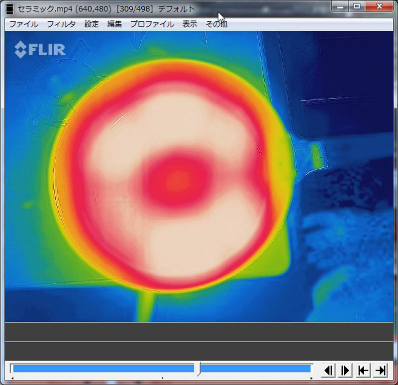 セラブリッドは柄の根元こそ暖まっていないが、あとは全体が赤〜白に加熱できた