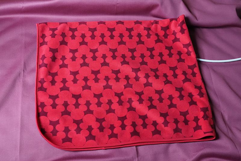 じゃあ、いつも使っている毛布を乗せてみましょう～