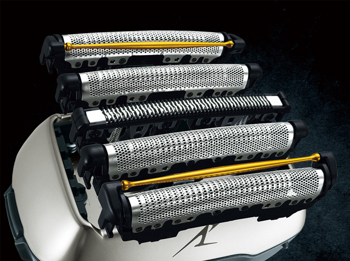 フィニッシュ刃、くせヒゲリフト刃、パワークイックスリット刃からなる5枚刃