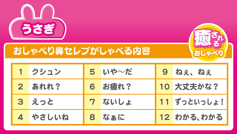 「うさぎ」はゆったりとした音声
