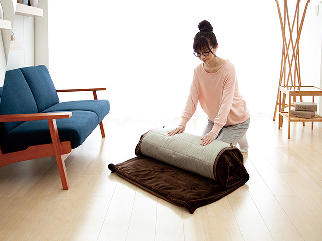 丸めて簡単に片付けもできる