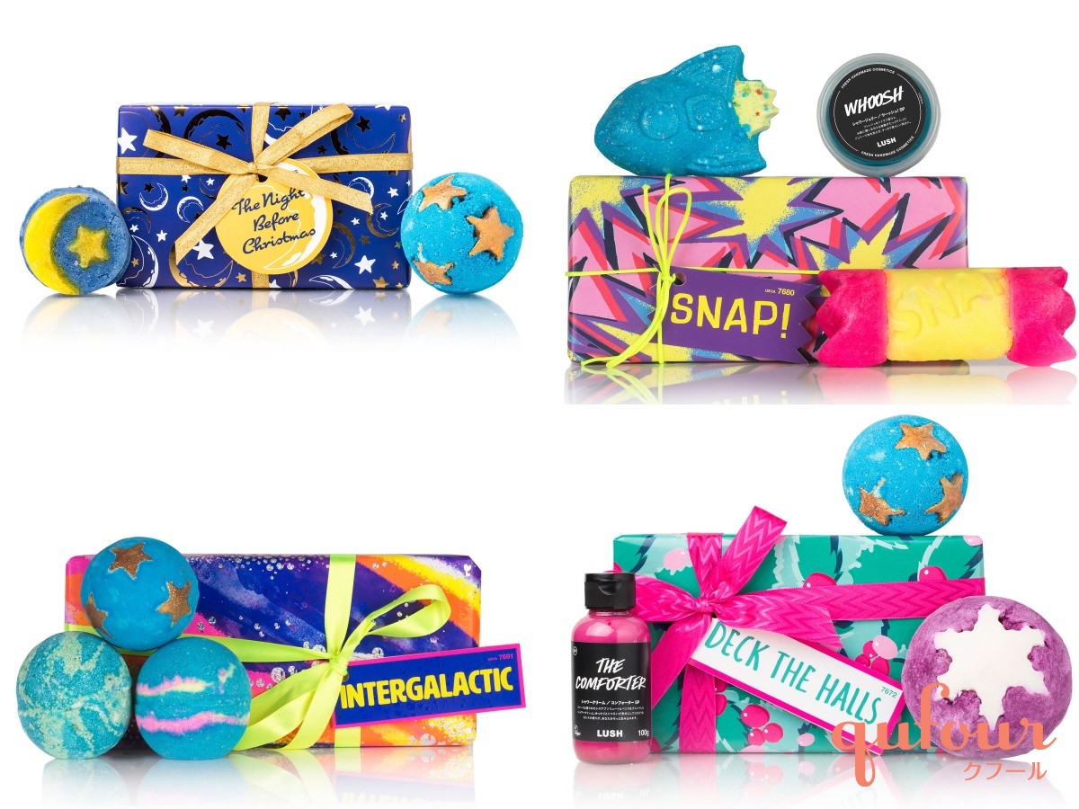 限定‼️ LUSH クリスマス バスボム 10点セット ギフトセット 数量限定 ラッシュのクリスマス限定ギフトセット、バスタブに宇宙が広がる