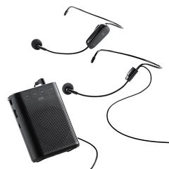 サンワ、2人の声を同時に出力できる、首掛けタイプの充電式コンパクト
