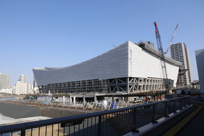 バレーボール競技会場の有明アリーナ。五輪終了後にはコンサートホールなどの多目的ホールとして使用される