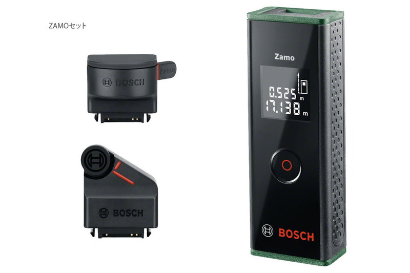 ZAMO 3には2種類のアダプターが付属する「ZAMO SET」というパッケージがあります。アダプターを使うことで、メジャーのように測れたり、曲面などを測ることができます。ZAMO SETのメーカー希望小売価格は14,000円(税抜)