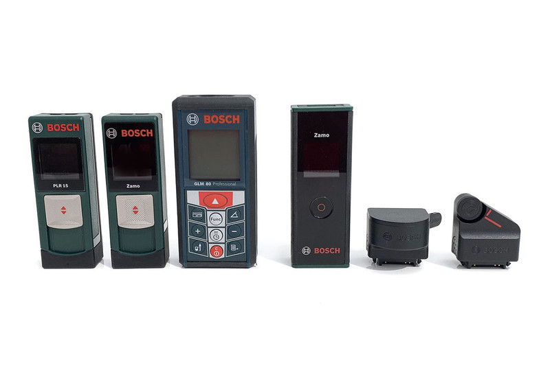 筆者のボッシュ製レーザー測距計コレクション(!?)に新アイテムが加わりました! ていうか、なんで4機種も持ってるの? 全部使うの? 仕事なの? なんでなんで? みたいな