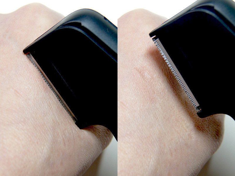 電源を入れて手の甲に押し付けても、肌は傷つかなかった