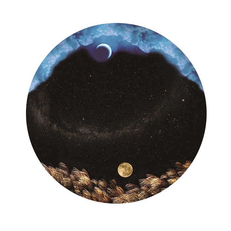 「満月とススキ」と、「三日月と雲」を、カラー恒星原板で楽しめる