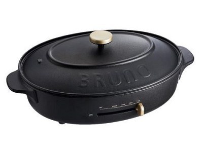 「オーバルホットプレート」グレージュ、ブラック