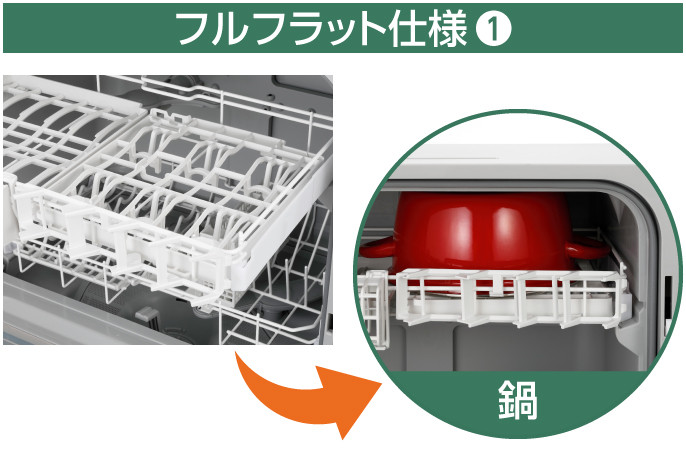 フルフラット1では、高さ12㎝までの鍋を入れられる