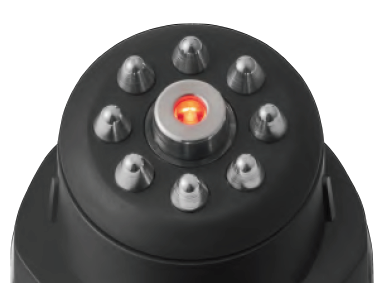 8極の点形状電極を、ヘッド面に円周上に配置