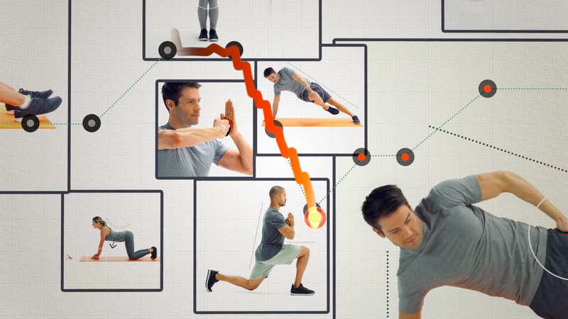 座位や立位で行なえる100種類を超えるアイソメトリックエクササイズやワークアウトをユーザーに促す