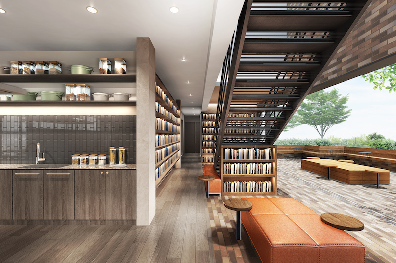 世界各国の「食」に関する約3,000冊の本を備える「COOK BOOK LIBRARY(ブックストア/コーヒースタンド)」