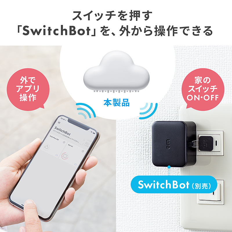 「SwitchBot」を使えば、非赤外線リモコンの電気機器も操作できる