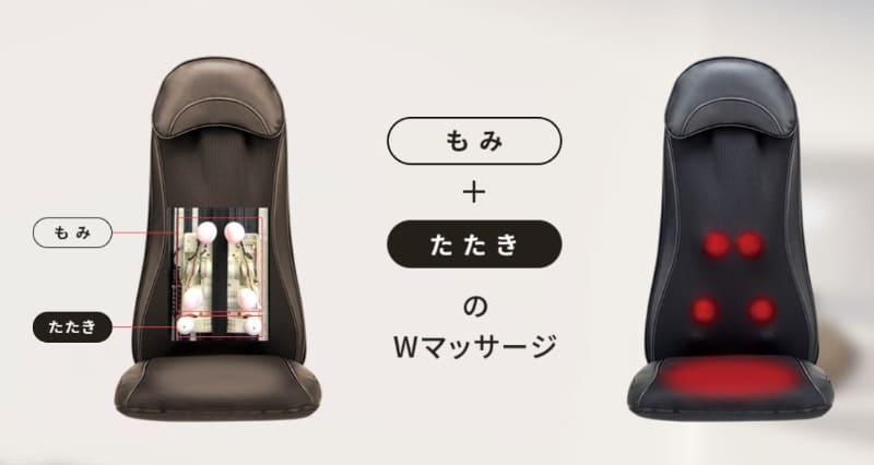 「もみ」を担当する4個のもみ玉と、「たたき」を担当する4個の計6個のもみ玉を搭載