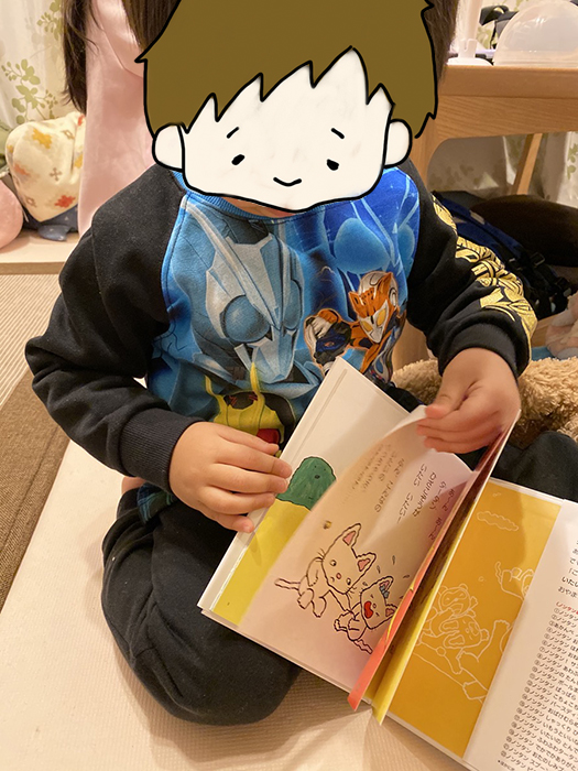 仮面ライダーのパジャマがすっかりお気に入りな息子