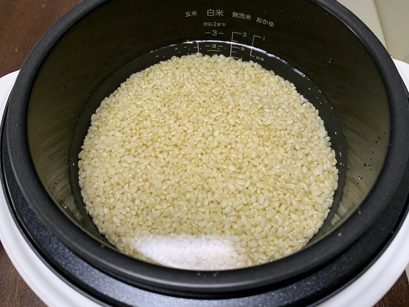 玄米の水位は2合まで
