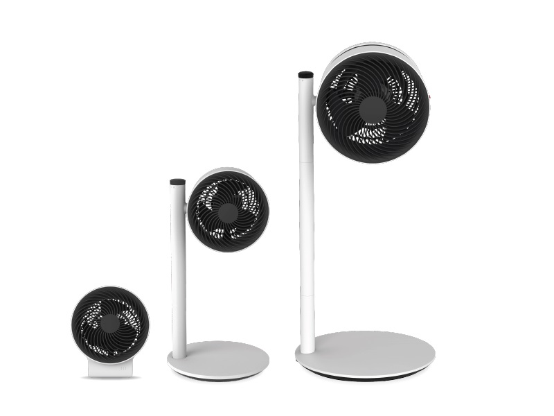 左からBONECO AIR SHOWER FANシリーズのF100、F120、F220
