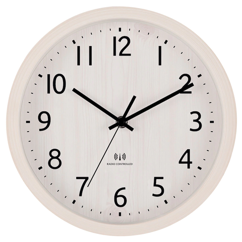 電波ステップ秒針掛け置き兼用時計 フォーレ(ホワイトウォッシュ)