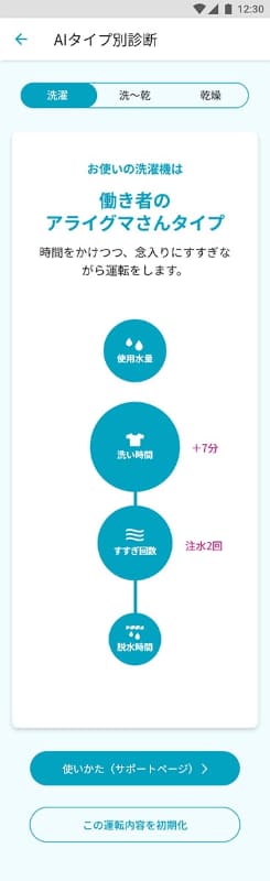 AIタイプ診断の例。「アライグマ」との結果に