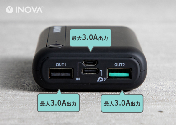 各ポートの最大出力は3.0A