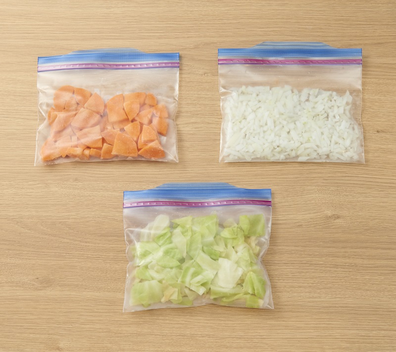 はやうま冷凍のカット野菜。霜付き、変色がなく使いやすい状態