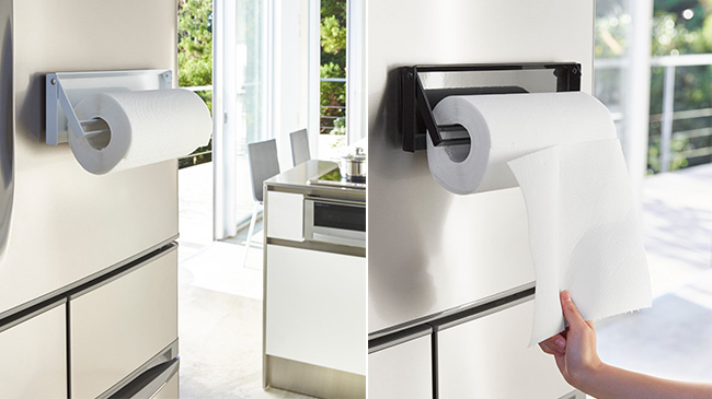 キッチンペーパーを片手でカットしやすい