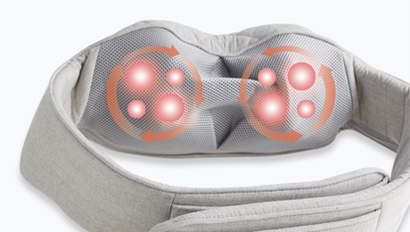 8つのもみ玉には温熱ヒーターを内蔵