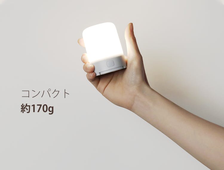 手のひらサイズのコンパクトなライト