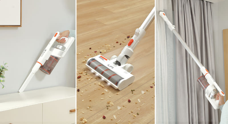 床用ノズルに加えて、2 in 1ノズルや隙間ノズルを付属