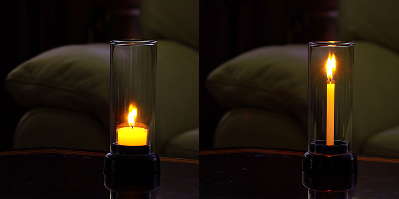 倒れにくく頑丈なローソク立て。カップローソクにも対応